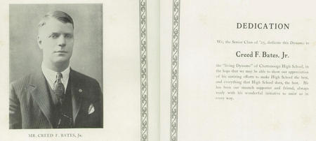 Creed F. Bates, Jr, 1925, Chattanooga High School Yearbook.
