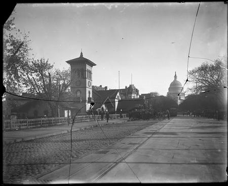 View of U.S. Capitol from northwest, Washington D.C., c. 1880s.