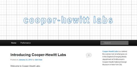 A screenshot of the new Cooper-Hewitt blog, Cooper-Hewitt Labs.
