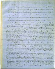 Full page of handwritten text on tan background