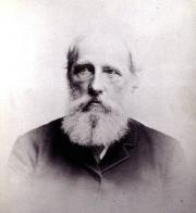 Headshot black and white photograph of a bearded James Renwick, Jr.