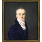 Portrait of James Smithson from the waist up in a dark suit