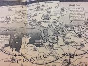 Detail of map - "Embattled World Starts Fourth Year of War With Turning Point Still Lying Ahead" art