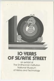 The cover page to the Ten Years of Sesame Street exhibition pamphlet, 1979. 