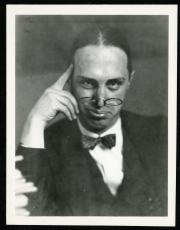 Gag photo of James Stokley wearing pince-nez and bowtie. Record Unit 7091: Science Service, Records,