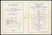 Menu for the Captain's Dinner, S.S. Republic, October 10, 1925. Record Unit 7091: Science Service, R