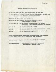 Itinerary for Watson Davis's European Trip, August-October 1925. Record Unit 7091: Science Service, 