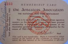 Anteaters Association membership card issued to Marion P. McCrane for the 1962-1963 season, Accessio