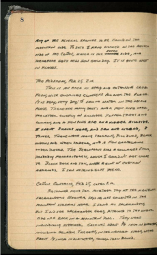 Page 8 from James Peters' 1949 field notes from Mexico. 