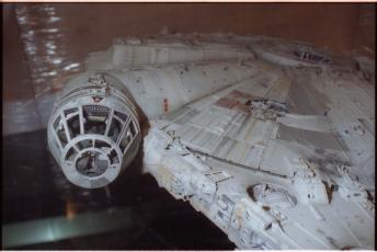 Millennium Falcon model used in the exhibition, "Star Wars: The Magic of Myth." Accession 11-072: Na