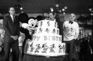 Mickey Mouse 60th Birthday Celebration during the Disney donation with Michael Eisner (CEO), Roy Dis