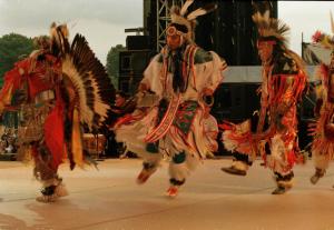 Native Americans perform ritual dances as part of the National Museum of the American Indian's parti