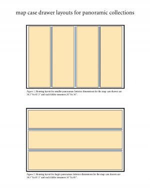 Diagram of drawer layouts for panoramic collections.