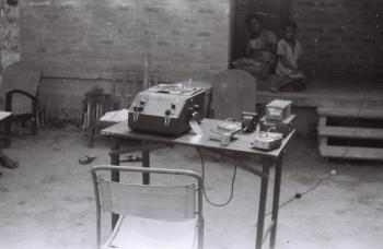 Field Work in the Western Region (Nigeria): Webster Wire Recorder Used by Lorenzo Dow Turner for Rec