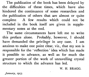 An excerpt from the Braggs' "X-Rays and Crystal Structure," 1915.