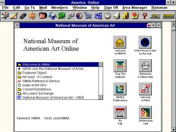 Screenshot of the Smithsonian's first virtual museum available through Smithsonian Online (SOL). 