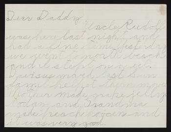 A letter from Waldo Schmitt Jr. to his father, 1925. Smithsonian Institution Archives, Image Number 