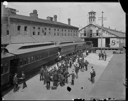 B & O railroad station at Pier 8 in Baltimore, Maryland.