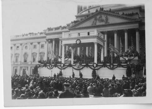 Crowds at the U.S. Capitol, assembled for the second inauguration of John Calvin Coolidge, Jr. , 1925.