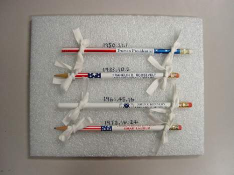 Presidential Pencils, Courtesy of the Preservation at the National Archives blog