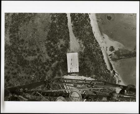 View from LORAN tower on Sand-Johnston Island, including antenna supports, 1964, Smithsonian Institu