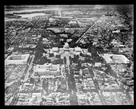 Aerial View of U.S. Capitol, c. 1917 - 1934, Boston Public Library, Image ID 08_06_008683.