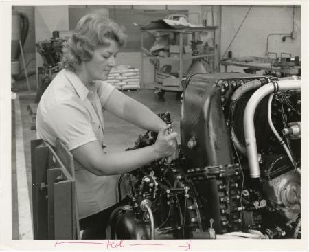 Aircraft Restoration Specialist Pat Williams Works on Aircraft at Silver Hill Facility