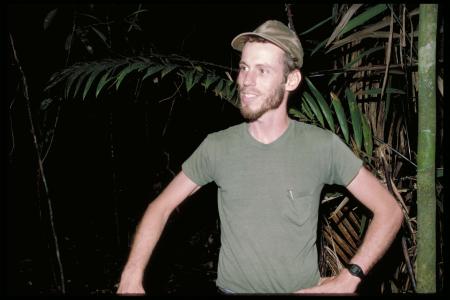 Dr. Brian C. Bock along pipeline road at the Smithsonian Tropical Research Institute, circa 1986, Ac