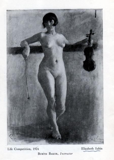 Prize-winning Life Drawing from the Corcoran Art Catalog, 1924, by Elizabeth Sabin Goodwin.