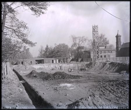 Foundation excavation for the Freer Gallery of Art
