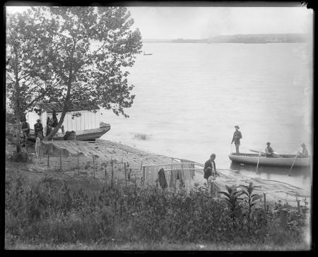 Seine Nets Drying on River Shore