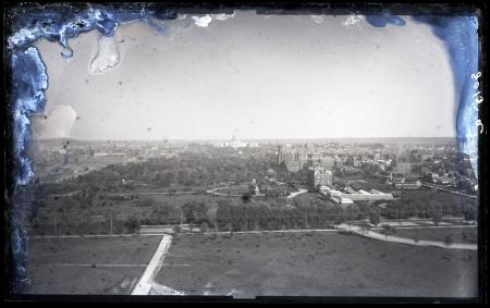 Aerial view of the National Mall looking east from the Washington Monument during its first stage of