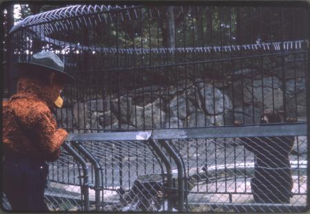 Smokey Bear Mascot Visits Smokey Bear at National Zoological Park