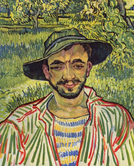 Color painting of a gardener by Vincent Van Gogh.