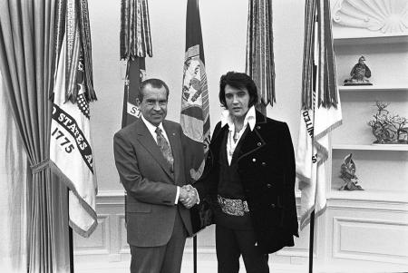 President Nixon with Elvis Presley, December 21, 1970, Roll-Frame number: WHPO 5364-18.