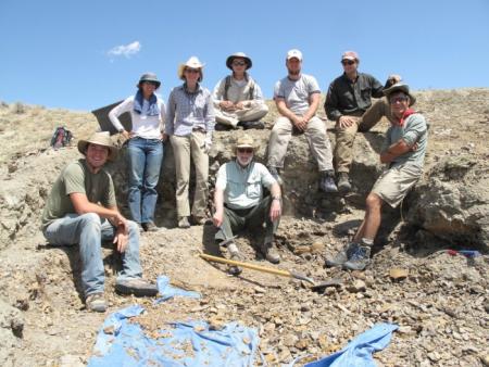 Secretary G. Wayne Clough digging for fossils in Wyoming.