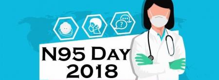 NPPTL's promotional graphic of a nurse wearing a respirator next to the words N95 Day 2018.