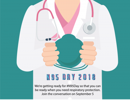 NPPTL's promotional graphic of a nurse's hands holding a respirator above the words: "N95 Day 2018. 