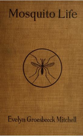 Title, Mitchell's name, and an illustration in the center of a mosquito in a circle. 