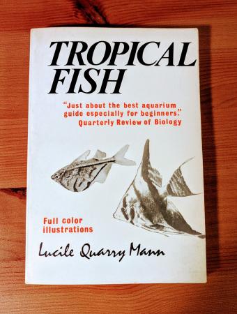 A photo of the cover of the 1977 edition of Tropical Aquarium Fishes, now titled Tropical Fish. The 