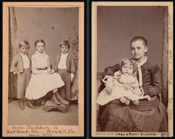 Portraits of Diebitsch Children - Emil, Josephine (Josie), Henry, and Marie